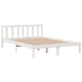 Miniatyrbilde 6 av 11: vidaXL Seng med bokhylle uten madrass hvit 140x200 cm heltre furu