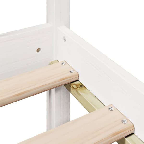 vidaXL Seng med bokhylle uten madrass hvit 140x190 cm heltre furu