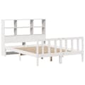 Miniatyrbilde 4 av 11: vidaXL Seng med bokhylle uten madrass hvit 160x200 cm heltre furu