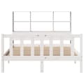 Miniatyrbilde 5 av 11: vidaXL Seng med bokhylle uten madrass hvit 160x200 cm heltre furu