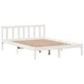 Miniatyrbilde 6 av 11: vidaXL Seng med bokhylle uten madrass hvit 160x200 cm heltre furu