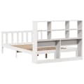Miniatyrbilde 9 av 11: vidaXL Seng med bokhylle uten madrass hvit 160x200 cm heltre furu
