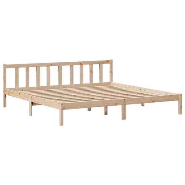vidaXL Seng med bokhylle uten madrass 200x200 cm heltre furu