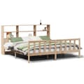 Miniatyrbilde 1 av 11: vidaXL Seng med bokhylle uten madrass 200x200 cm heltre furu