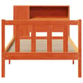 Miniatyrbilde 5 av 11: vidaXL Seng med bokhylle uten madrass voksbrun 90x190 cm heltre furu