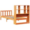 Miniatyrbilde 9 av 11: vidaXL Seng med bokhylle uten madrass voksbrun 75x190 cm heltre furu