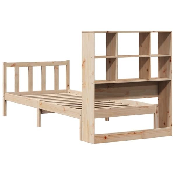 vidaXL Seng med bokhylle uten madrass 75x190 cm heltre furu