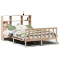 Miniatyrbilde 3 av 11: vidaXL Seng med bokhylle uten madrass 140x200 cm heltre furu