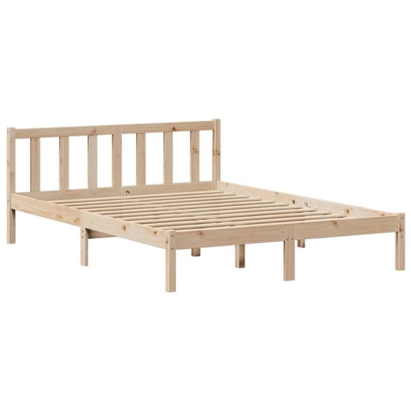 vidaXL Seng med bokhylle uten madrass 140x200 cm heltre furu