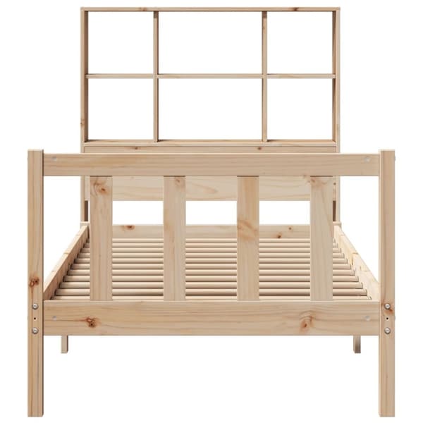 vidaXL seng med reol uden madras 75x190 cm massivt fyrretræ