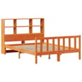 Miniatyrbilde 4 av 11: vidaXL Seng med bokhylle uten madrass voksbrun 120x190 cm heltre furu