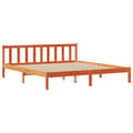 Miniatyrbilde 6 av 11: vidaXL Seng med bokhylle uten madrass voksbrun 180x200 cm heltre furu