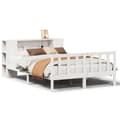 Miniatyrbillede 3 af 11: vidaXL seng med reol uden madras 140x190 cm massivt fyrretræ hvid