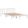 Miniatyrbillede 6 af 11: vidaXL seng med reol uden madras 140x190 cm massivt fyrretræ hvid