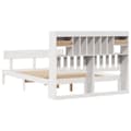 Miniatyrbilde 9 av 11: vidaXL Seng med bokhylle uten madrass hvit 140x200 cm heltre furu