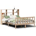 Miniatyrbilde 3 av 11: vidaXL Seng med bokhylle uten madrass 140x190 cm heltre furu