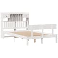Miniatyrbilde 4 av 11: vidaXL Seng med bokhylle uten madrass hvit 135x190 cm heltre furu