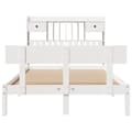 Miniatyrbilde 5 av 11: vidaXL Seng med bokhylle uten madrass hvit 135x190 cm heltre furu