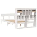 Miniatyrbilde 9 av 11: vidaXL Seng med bokhylle uten madrass hvit 135x190 cm heltre furu