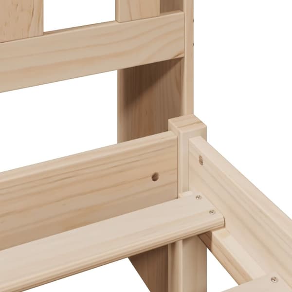 vidaXL Seng med bokhylle uten madrass 150x200 cm heltre furu