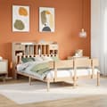 Miniatyrbilde 2 av 11: vidaXL Seng med bokhylle uten madrass 150x200 cm heltre furu