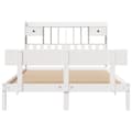 Miniatyrbilde 5 av 11: vidaXL Seng med bokhylle uten madrass hvit 150x200 cm heltre furu