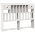 Miniatyrbilde 7 av 11: vidaXL Seng med bokhylle uten madrass hvit 150x200 cm heltre furu