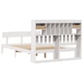 Miniatyrbilde 9 av 11: vidaXL Seng med bokhylle uten madrass hvit 150x200 cm heltre furu