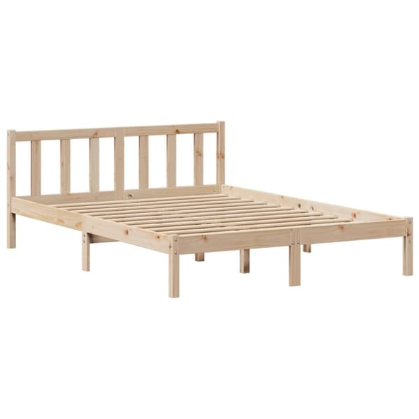 vidaXL Sänky kirjahyllyllä ilman patjaa 140x190 cm täysi mänty