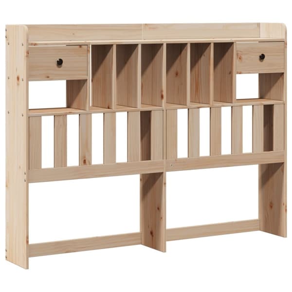 vidaXL Seng med bokhylle uten madrass 140x190 cm heltre furu