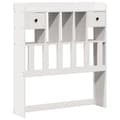Miniatyrbilde 7 av 11: vidaXL Seng med bokhylle uten madrass hvit 75x190 cm heltre furu