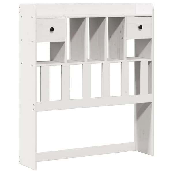 vidaXL Seng med bokhylle uten madrass hvit 75x190 cm heltre furu