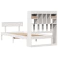 Miniatyrbilde 9 av 11: vidaXL Seng med bokhylle uten madrass hvit 75x190 cm heltre furu