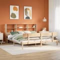 Miniatyrbild 2 av 11: vidaXL Säng med bokhylla utan madrass 180x200cm massiv furu