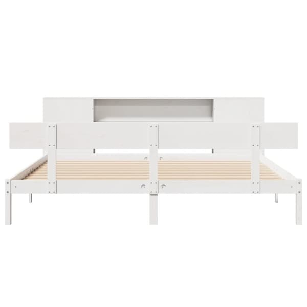 vidaXL seng med reol uden madras 180x200 cm massivt fyrretræ hvid