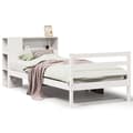 Miniatyrbilde 3 av 11: vidaXL Seng med bokhylle uten madrass hvit 100x200 cm heltre furu