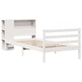 Miniatyrbilde 4 av 11: vidaXL Seng med bokhylle uten madrass hvit 100x200 cm heltre furu