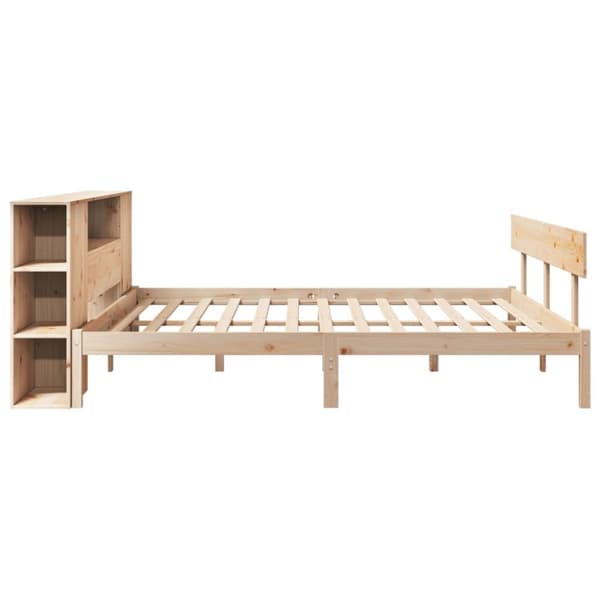 vidaXL Seng med bokhylle uten madrass 180x200 cm heltre furu