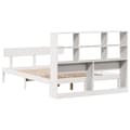 Miniatyrbilde 9 av 11: vidaXL Seng med bokhylle uten madrass hvit 160x200 cm heltre furu
