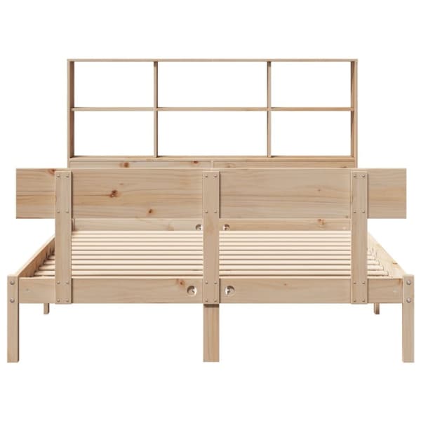 vidaXL Seng med bokhylle uten madrass 120x190 cm heltre furu