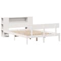 Miniatyrbilde 4 av 11: vidaXL Seng med bokhylle uten madrass hvit 140x190 cm heltre furu