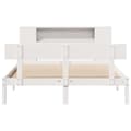 Miniatyrbilde 5 av 11: vidaXL Seng med bokhylle uten madrass hvit 160x200 cm heltre furu