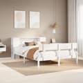 Miniatyrbilde 2 av 11: vidaXL Seng med bokhylle uten madrass hvit 160x200 cm heltre furu