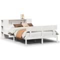 Miniatyrbilde 1 av 11: vidaXL Seng med bokhylle uten madrass hvit 160x200 cm heltre furu