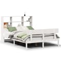 Miniatyrbilde 3 av 11: vidaXL Seng med bokhylle uten madrass hvit 150x200 cm heltre furu