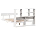 Miniatyrbilde 9 av 11: vidaXL Seng med bokhylle uten madrass hvit 150x200 cm heltre furu
