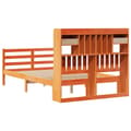 Miniatyrbilde 7 av 11: vidaXL Seng med bokhylle uten madrass voksbrun 120x190 cm heltre furu