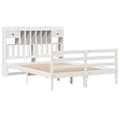 Miniatyrbilde 4 av 11: vidaXL Seng med bokhylle uten madrass hvit 140x200 cm heltre furu