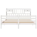 Miniatyrbilde 5 av 11: vidaXL Seng med bokhylle uten madrass hvit 200x200 cm heltre furu
