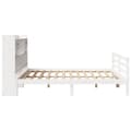 Miniatyrbilde 6 av 11: vidaXL Seng med bokhylle uten madrass hvit 200x200 cm heltre furu